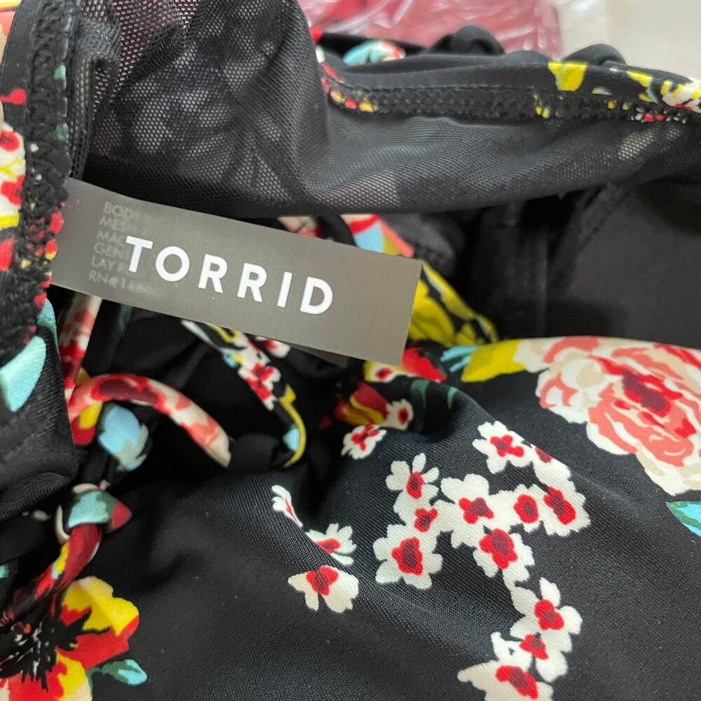 Torrid NWT Short Length Side Tie Swim Dress - Floral Size 1X Adjustable Strap - Picture 8 of 10